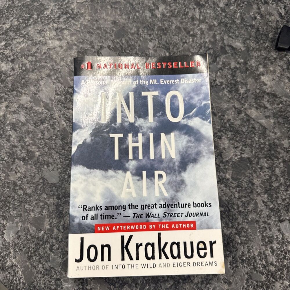 Into Thin Air by Jon Krakauer a paperback book Mt. Everest disaster